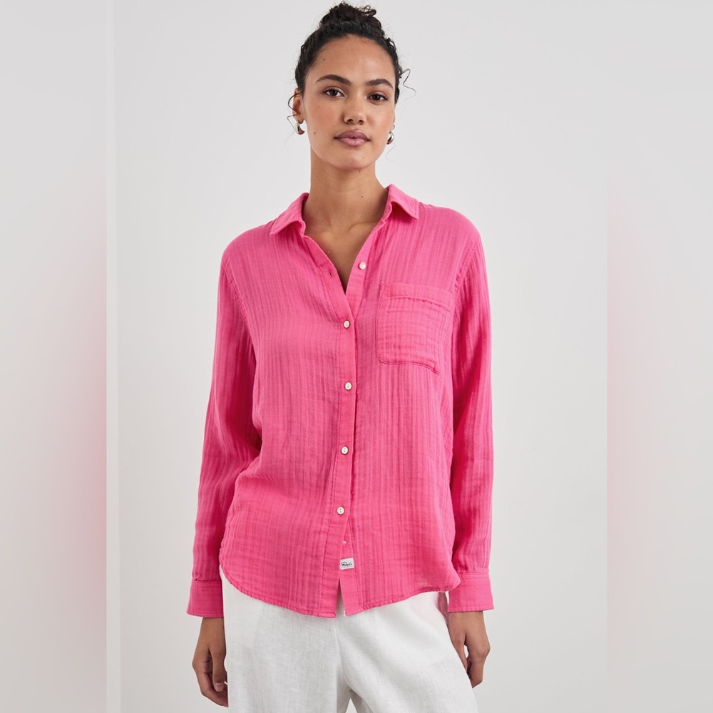 Rails NWT Ellis Button-Down Shirt in Hibiscus Pink